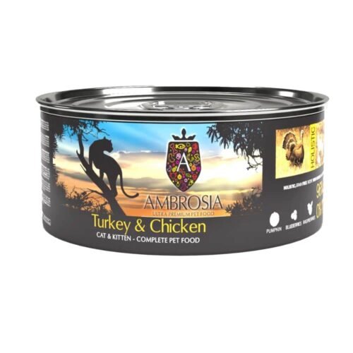 AMBROSIA Cat&Kitten Turkey & Chicken konservai katėms ir kačiukams be grūdų, 150g